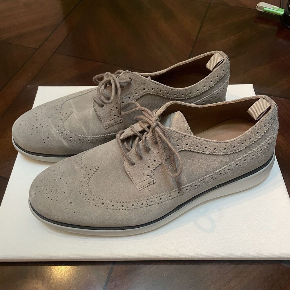 Geox Winfred Wingtip Oxfords Men 10 Grey Suede Respira Hybrid Tech Prep 43